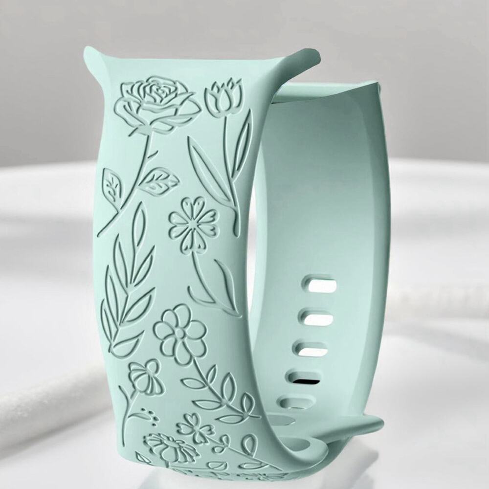 New Cyan Floral Design Apple Watch Bands 42mm 44mm 45mm 49mm